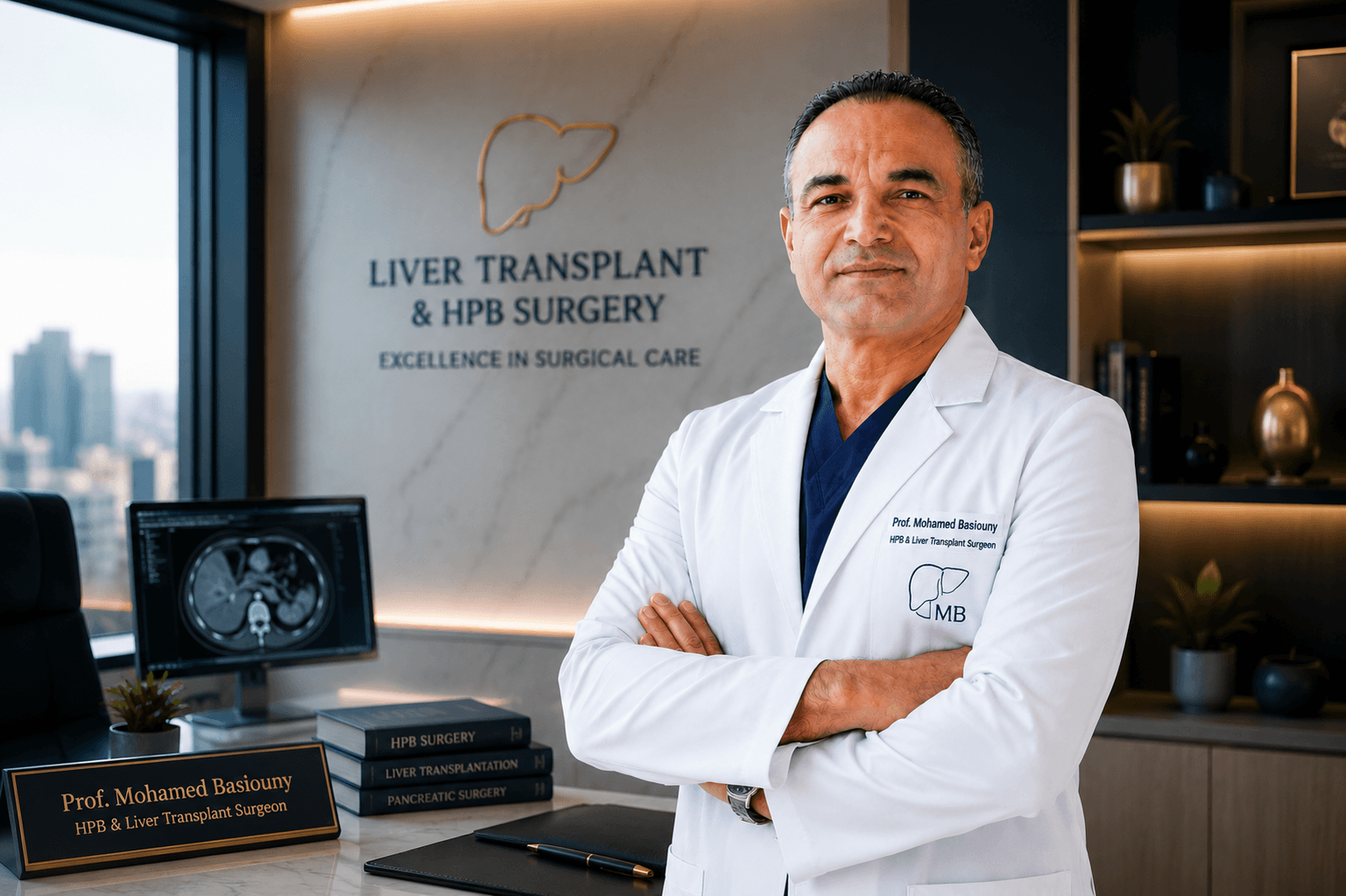 Prof. Mohamed Basyouny consulting with patients